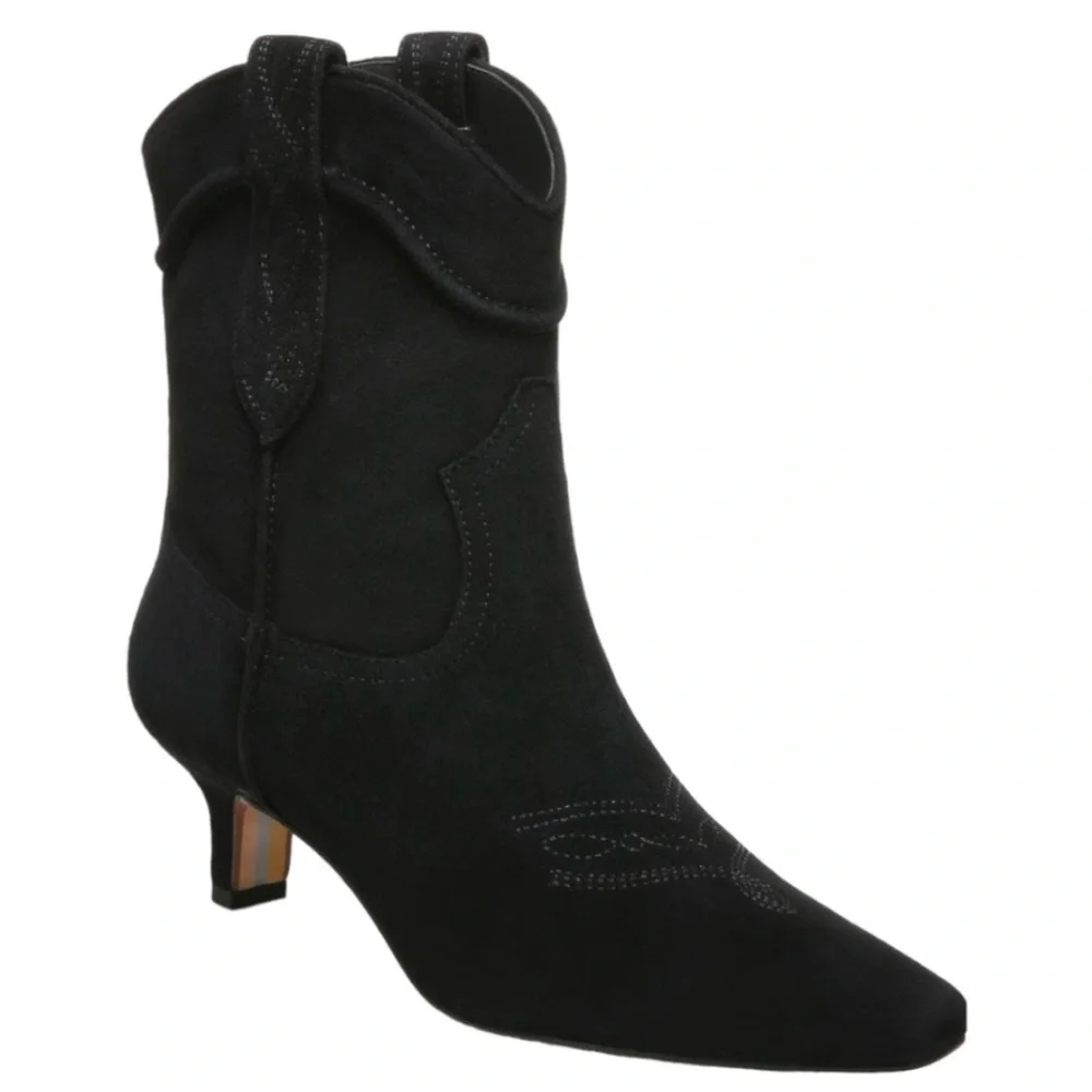 Sam Edelman Taryn Western Womens Ankle‎ Bootie Size 8 Color Black NEW